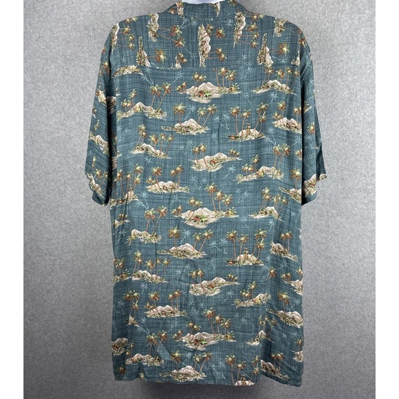 Foundry Men's Island Palm Tree Short Sleeve Button Down Shirt Size 2XLT - Picture 4 of 7
